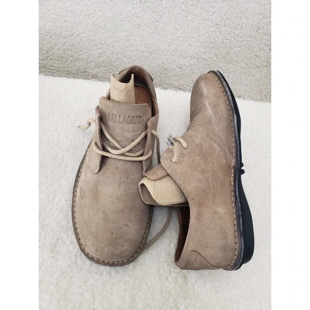 Palladium Men Oxford 40 Beige Suede‎ Leather Lace Up Comfort Casual Shoes US 7
